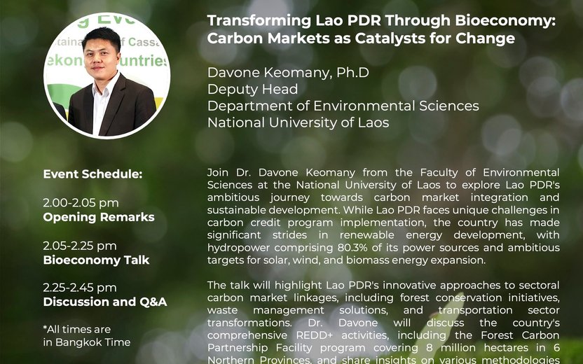 Transforming Lao PDR's Bioeconomy: Carbon Markets and Pathways to Net Zero