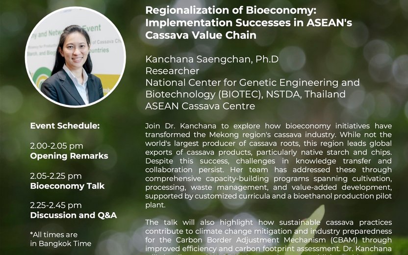 Exploring Bioeconomy Initiatives: Transforming the Mekong Region's Cassava Industry with Dr. Kanchana Saengchan